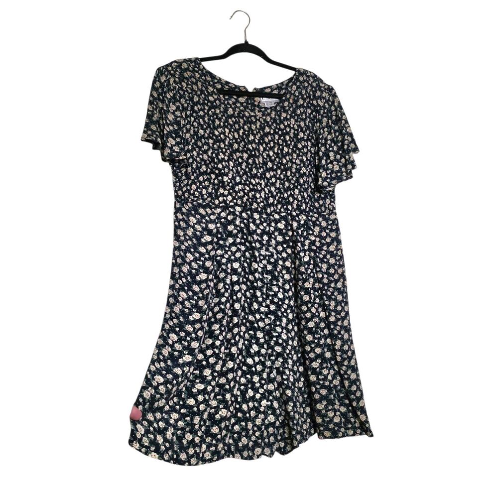 Vintage 90s Floral Romper Womens S Cottagecore Teacher Flowy Black Whimsigoth